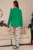 Familie Matchende pyjamas Grønn Santa Claus Print Christmas pyjamas Set