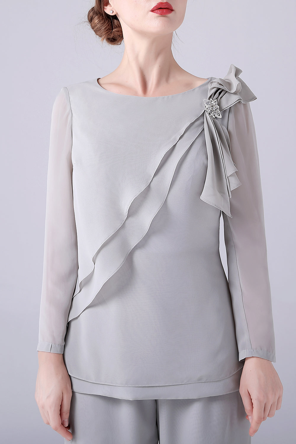 Sølv 2 stk Chiffon Brudens mor Buksedresser