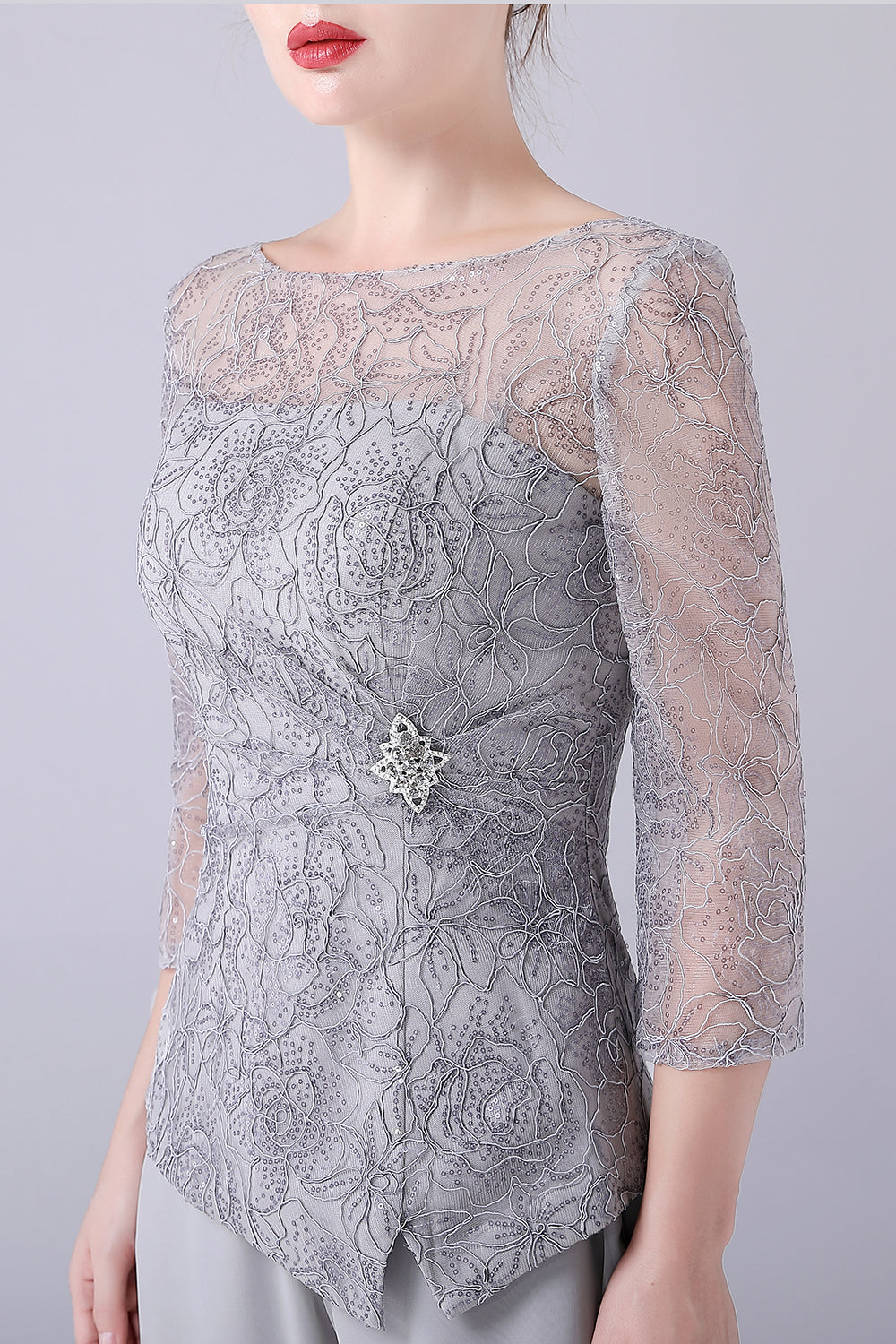 Sølv 2 stk Slank Elegant mor til bruden Buksedresser