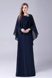 A-Line Scoop Neck Gulvlengde Chiffon Mor til bruden kjole