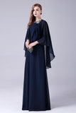 A-Line Scoop Neck Gulvlengde Chiffon Mor til bruden kjole