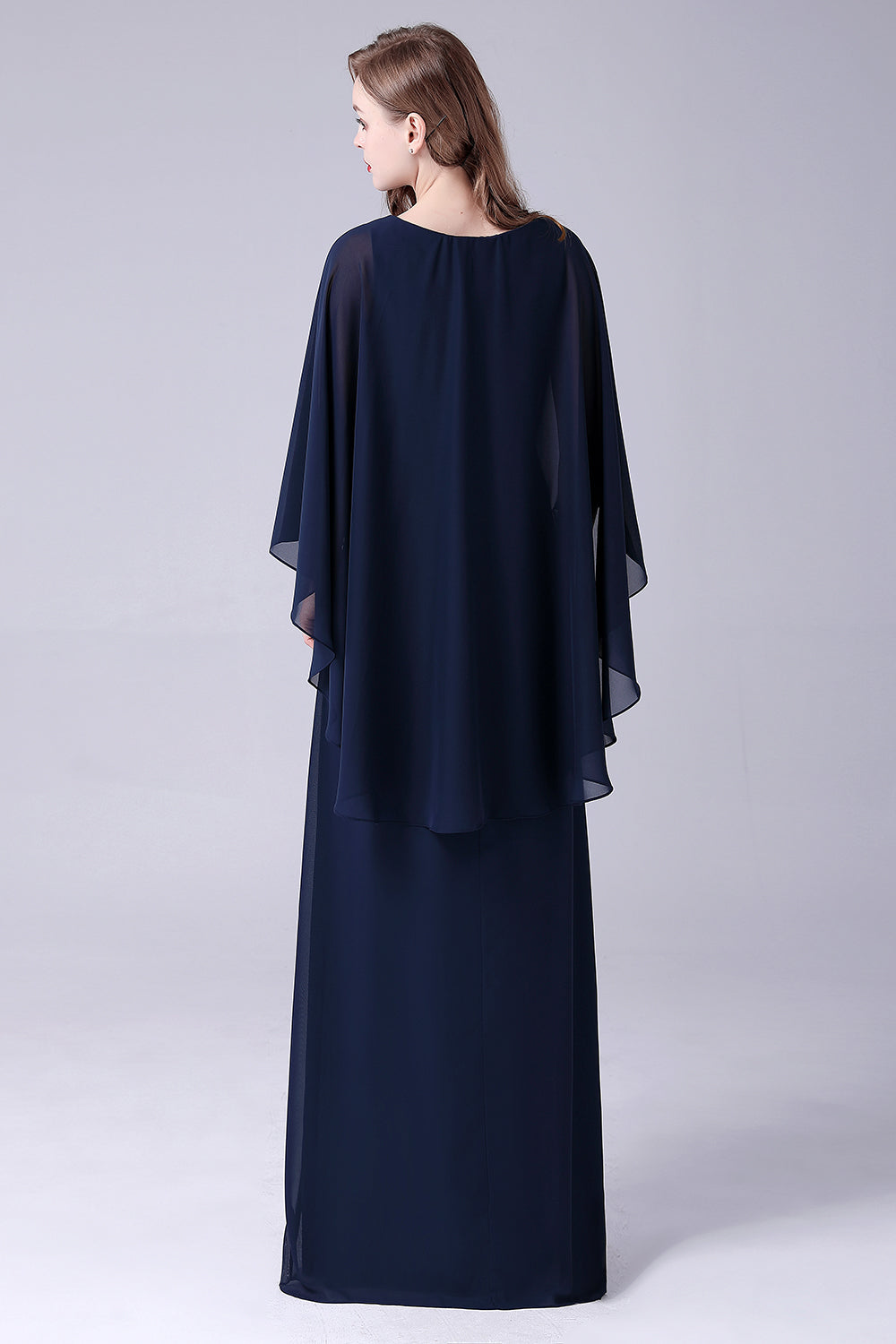 A-Line Scoop Neck Gulvlengde Chiffon Mor til bruden kjole