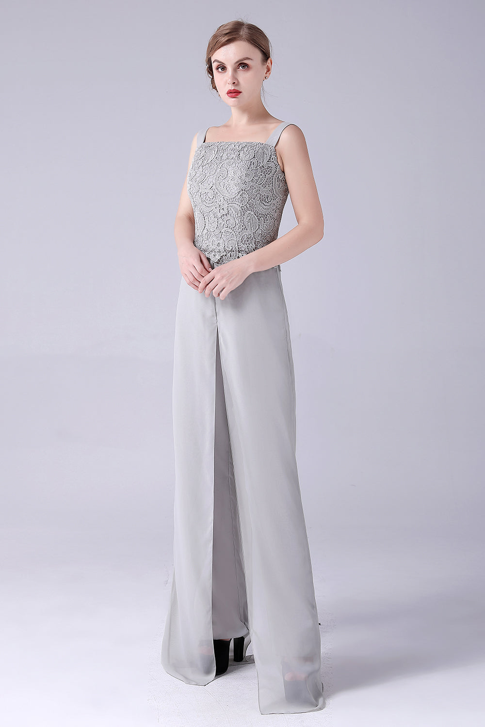 Sliver jumpsuit / buksedress skiller blonder chiffon mor til bruden kjole