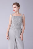 Sliver jumpsuit / buksedress skiller blonder chiffon mor til bruden kjole