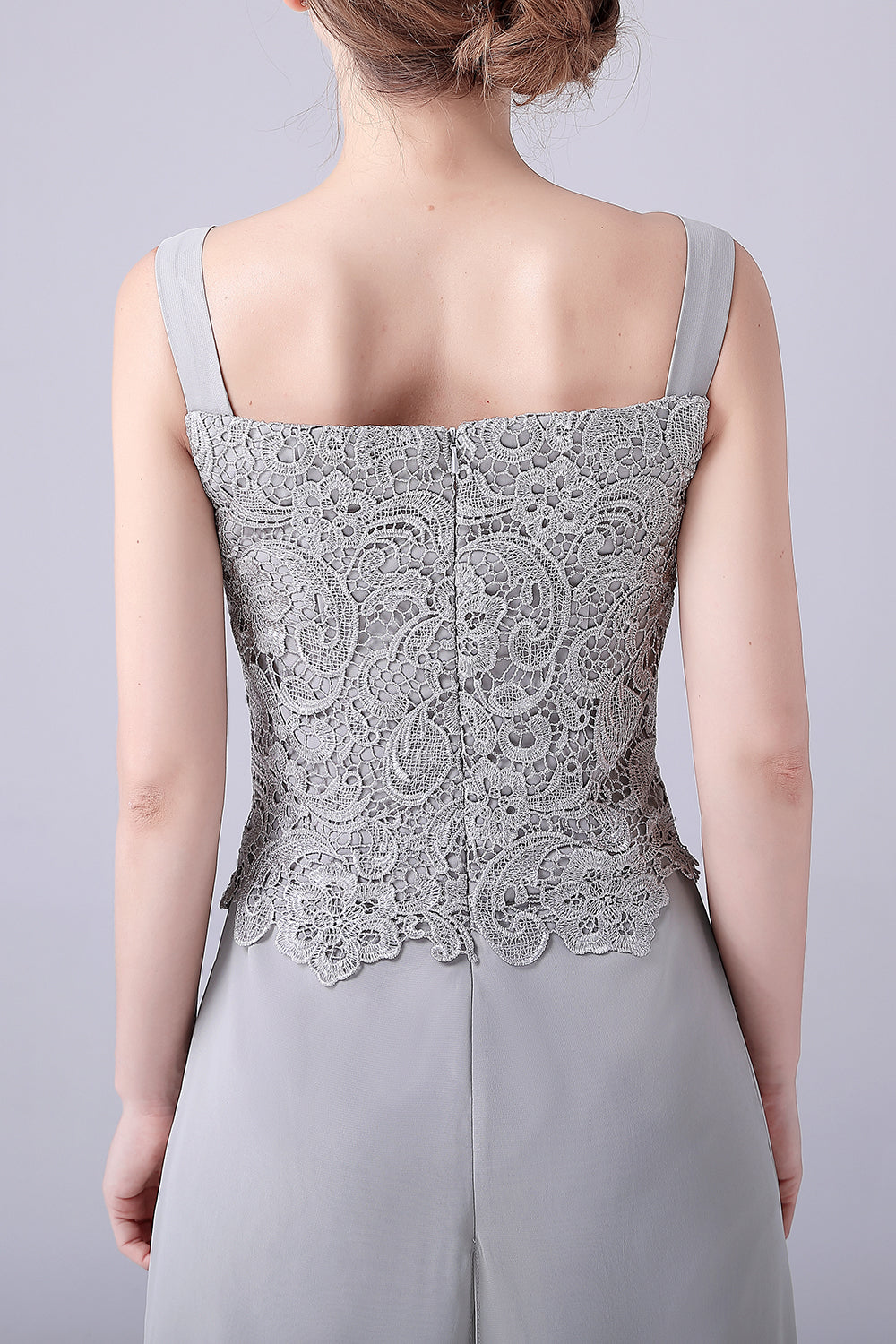 Sliver jumpsuit / buksedress skiller blonder chiffon mor til bruden kjole