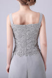 Sliver jumpsuit / buksedress skiller blonder chiffon mor til bruden kjole