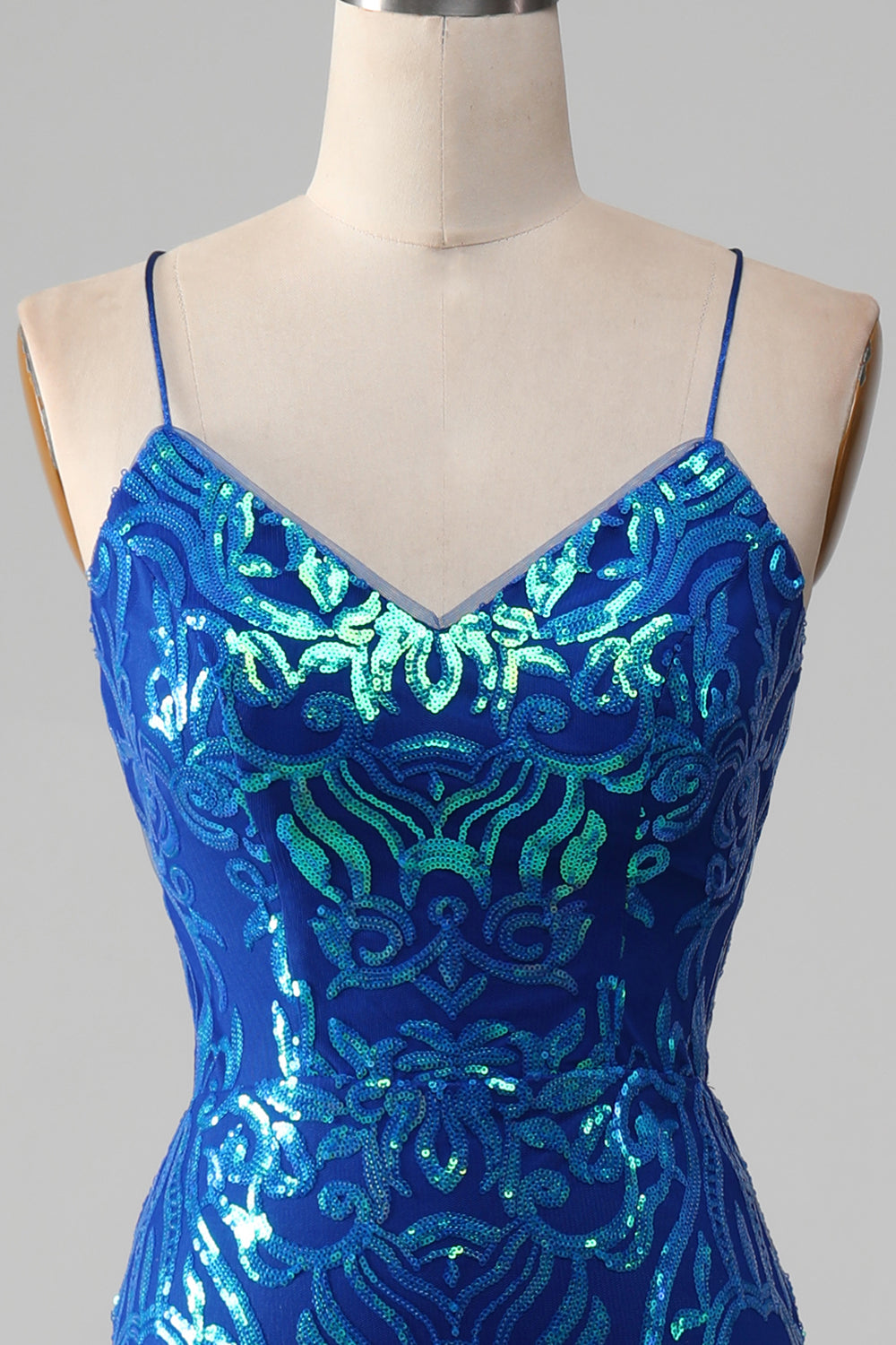 Royal Blue Mermaid Sparkly Prom Dress med Slit