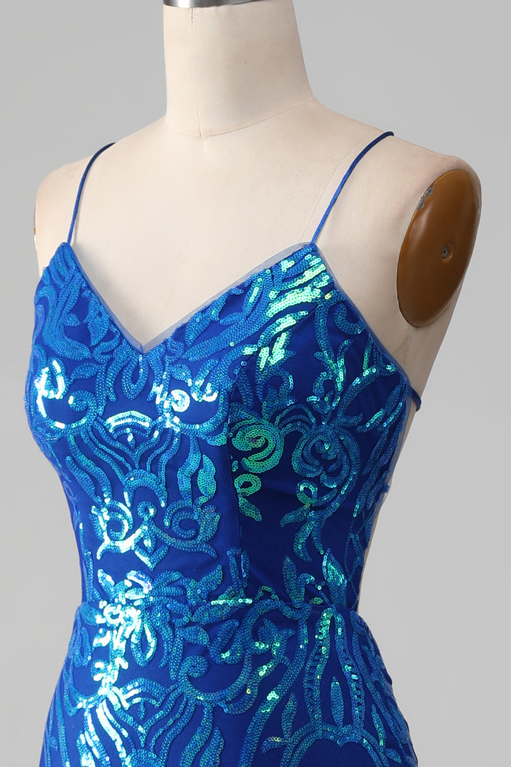 Royal Blue Mermaid Sparkly Prom Dress med Slit