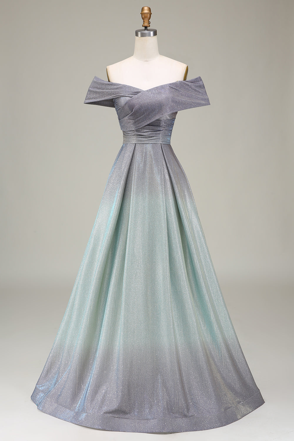 Sparkly av skulderen En linje Princess Prom kjole med plissert