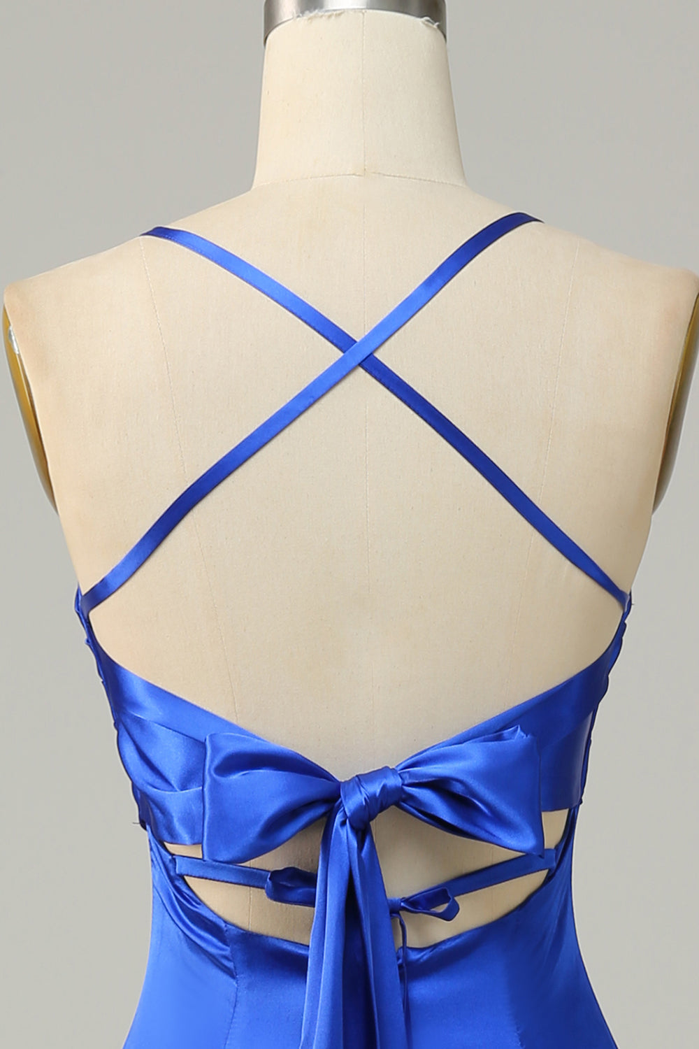Royal Blue Halter En linje Lang brudepike kjole