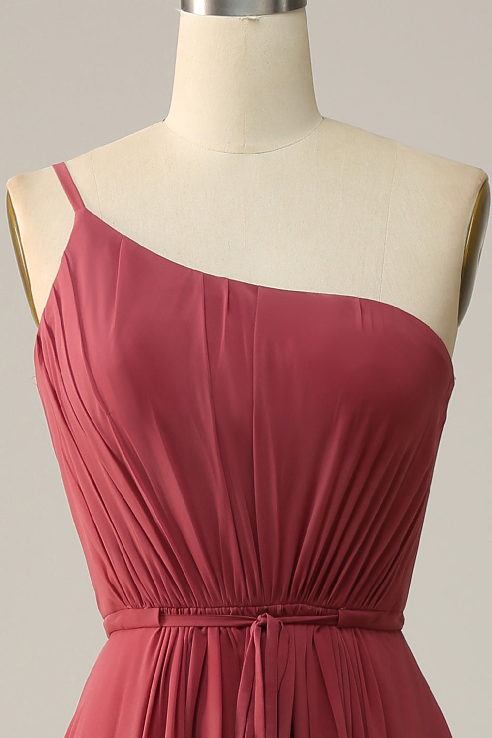 En skulder Desert Rose En linje Lang brudepike kjole