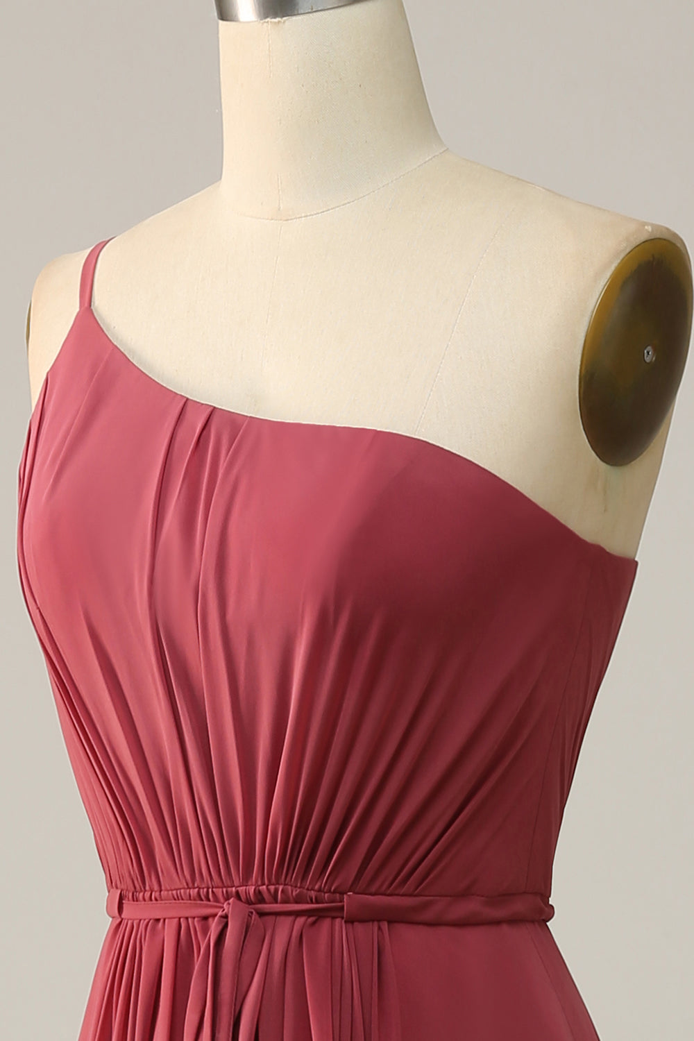 En skulder Desert Rose En linje Lang brudepike kjole