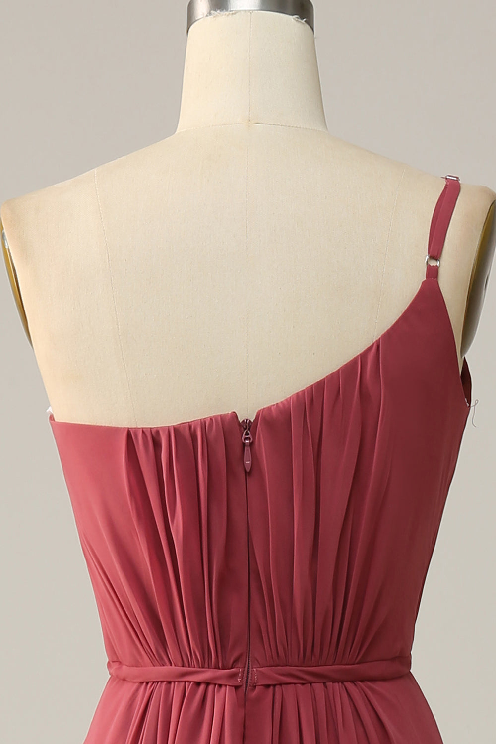 En skulder Desert Rose En linje Lang brudepike kjole