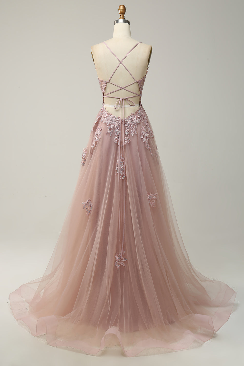 A Line Spaghetti Straps Dark Green Long Prom kjole med Criss Cross Back
