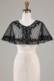 Black Beaded Glitter 1920-tallet kappe for kvinner