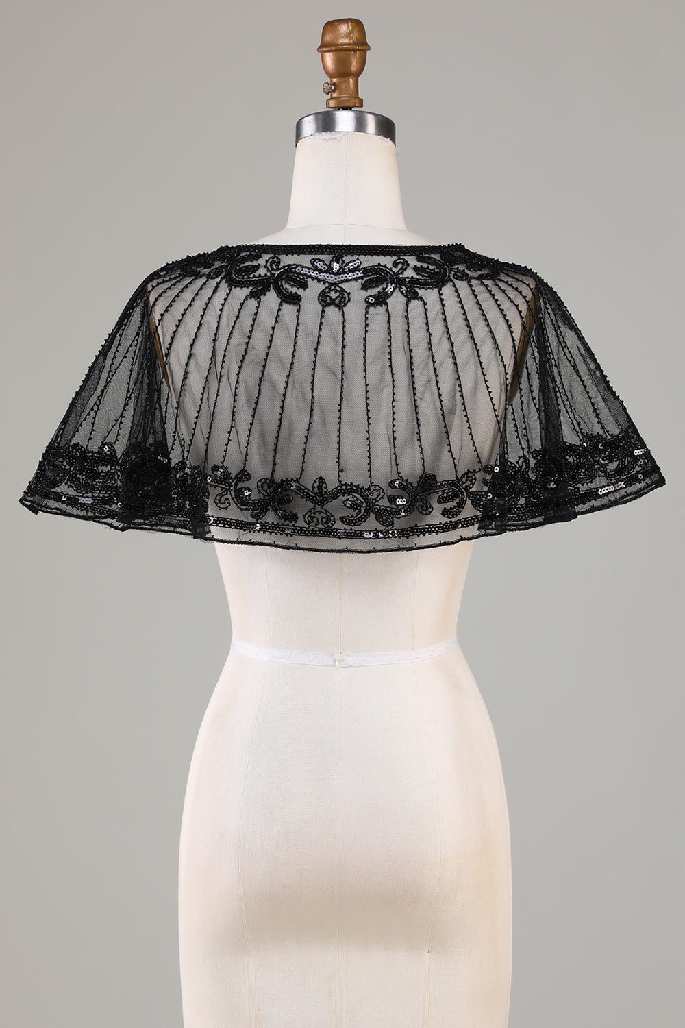 Black Beaded Glitter 1920-tallet kappe for kvinner