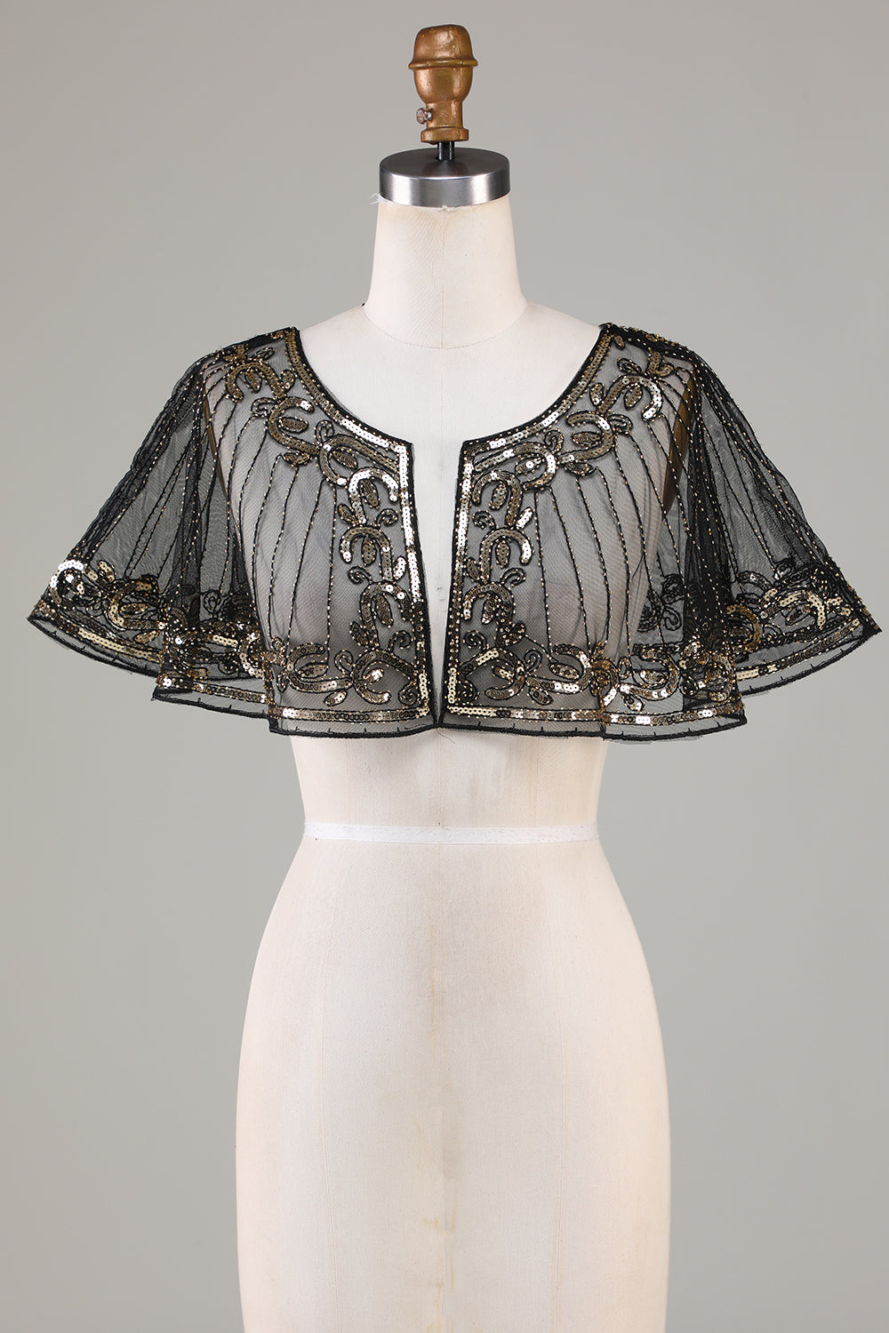 Black Beaded Glitter 1920-tallet kappe for kvinner