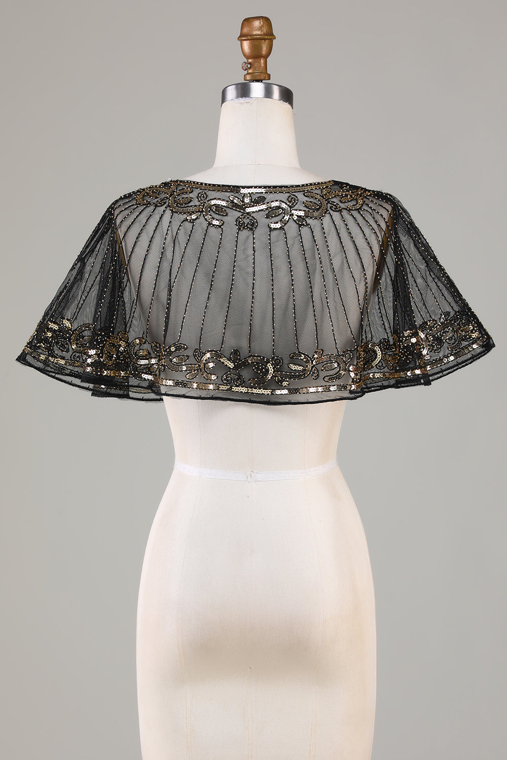 Black Beaded Glitter 1920-tallet kappe for kvinner
