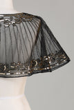 Black Beaded Glitter 1920-tallet kappe for kvinner