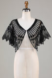 Glitter Black Sequins 1920-tallet Kappe med perler