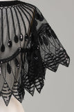 Glitter Black Sequins 1920-tallet Kappe med perler