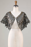 Glitter Black Sequins 1920-tallet Kappe med perler
