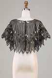 Glitter Black Sequins 1920-tallet Kappe med perler