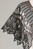 Glitter Black Sequins 1920-tallet Kappe med perler