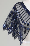 Glitter Black Sequins 1920-tallet Kappe med perler