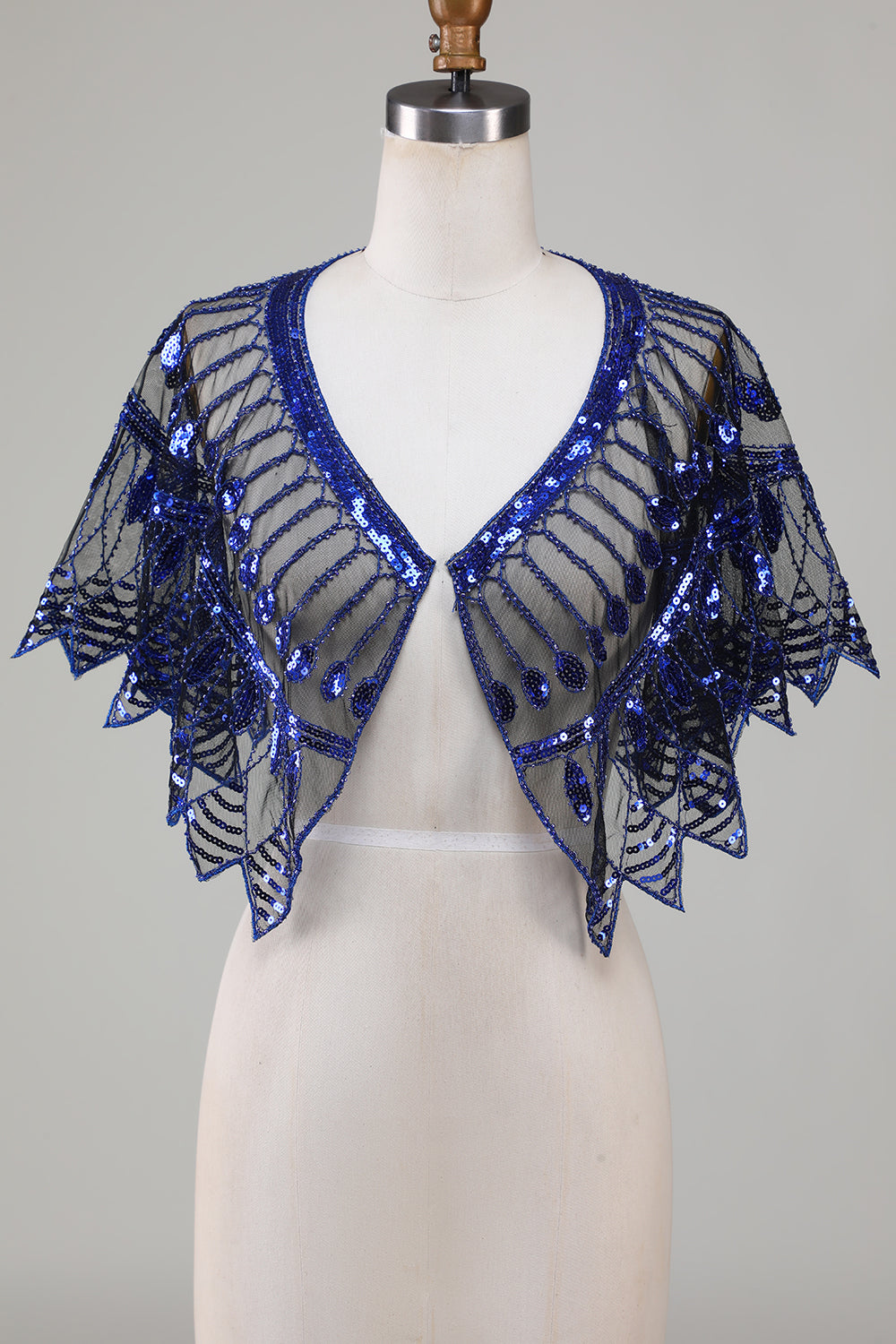 Glitter Black Sequins 1920-tallet Kappe med perler