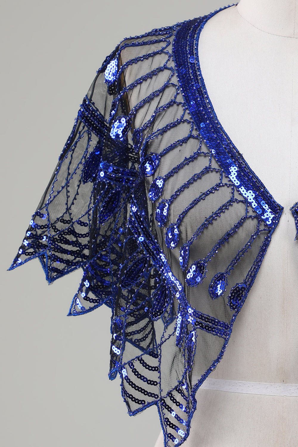 Glitter Black Sequins 1920-tallet Kappe med perler