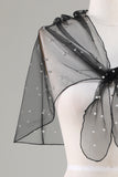 Black Tulle 1920-tallet Kappe med perler