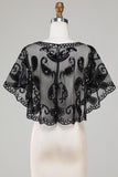 Black Glitter Sequins 1920-tallet Cape