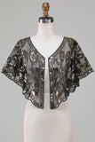 Black Glitter Sequins 1920-tallet Cape