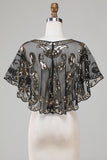 Black Glitter Sequins 1920-tallet Cape