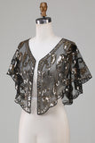 Black Glitter Sequins 1920-tallet Cape