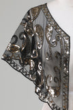 Black Glitter Sequins 1920-tallet Cape