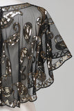 Black Glitter Sequins 1920-tallet Cape