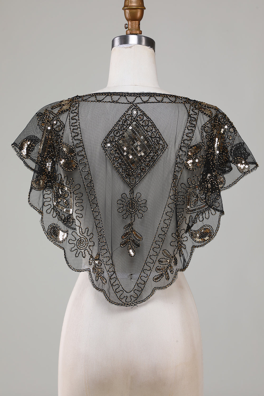 Beaded Golden Sequins 1920-tallet kappe
