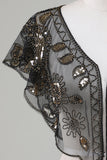 Beaded Golden Sequins 1920-tallet kappe