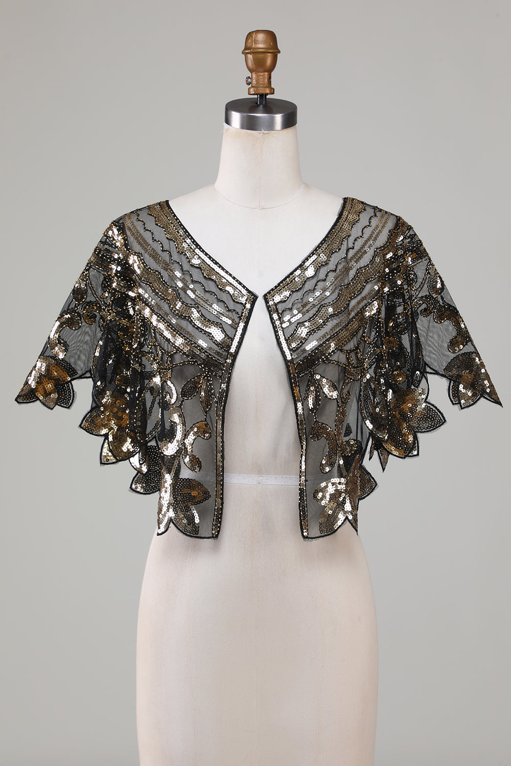 Glitterpaljetter Svart kappe fra 1920-tallet
