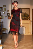 Black Beaded Gatsby frynset flapper kjole