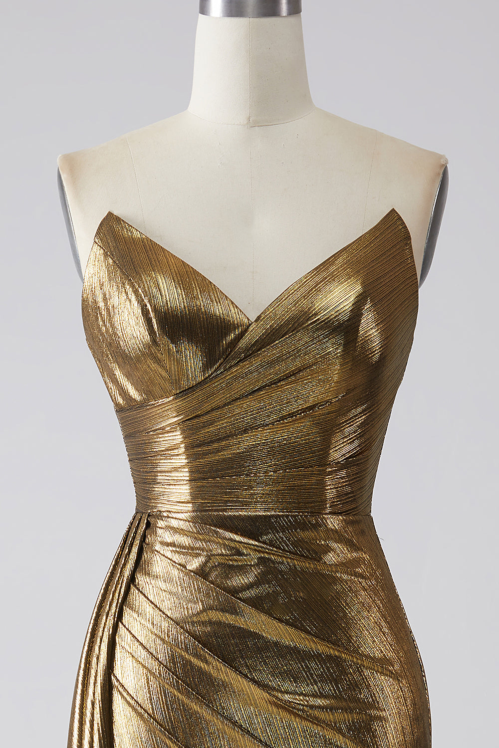 Sparkly Mermaid Golden Long Prom Dress med Slit