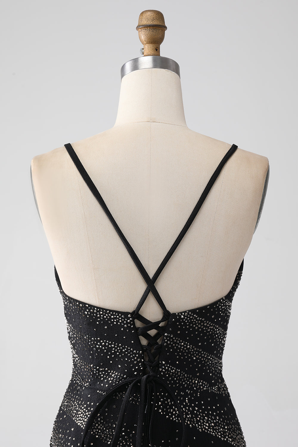 Mermaid Beaded Black Prom kjole med Slit