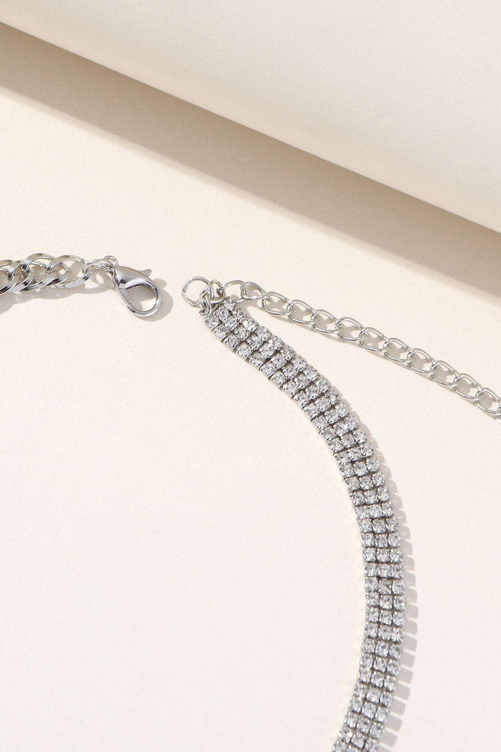 Sølv gnistrende Rhinestone Choker halskjede
