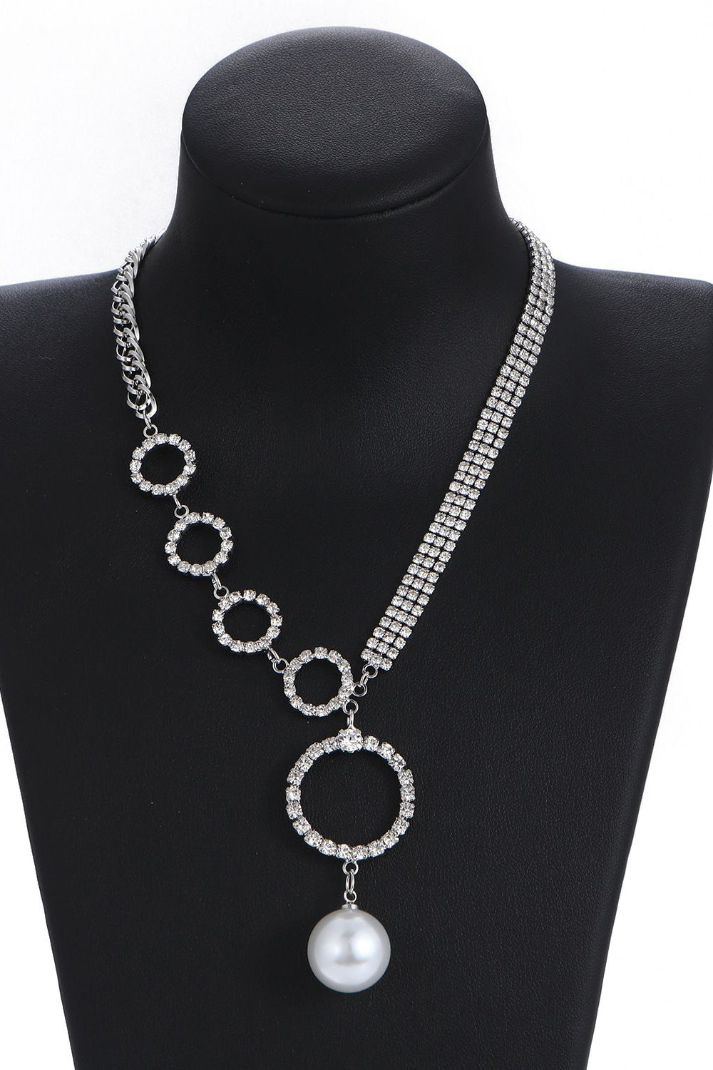 Sølv gnistrende Rhinestone Choker halskjede