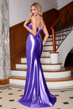 Stunning Orange Mermaid Spaghetti stropper korsett Prom kjole med Split Front