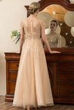 Golden Beaded Mor til Bride Dress