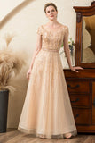 Golden Beaded Mor til Bride Dress