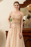 Golden Beaded Mor til Bride Dress
